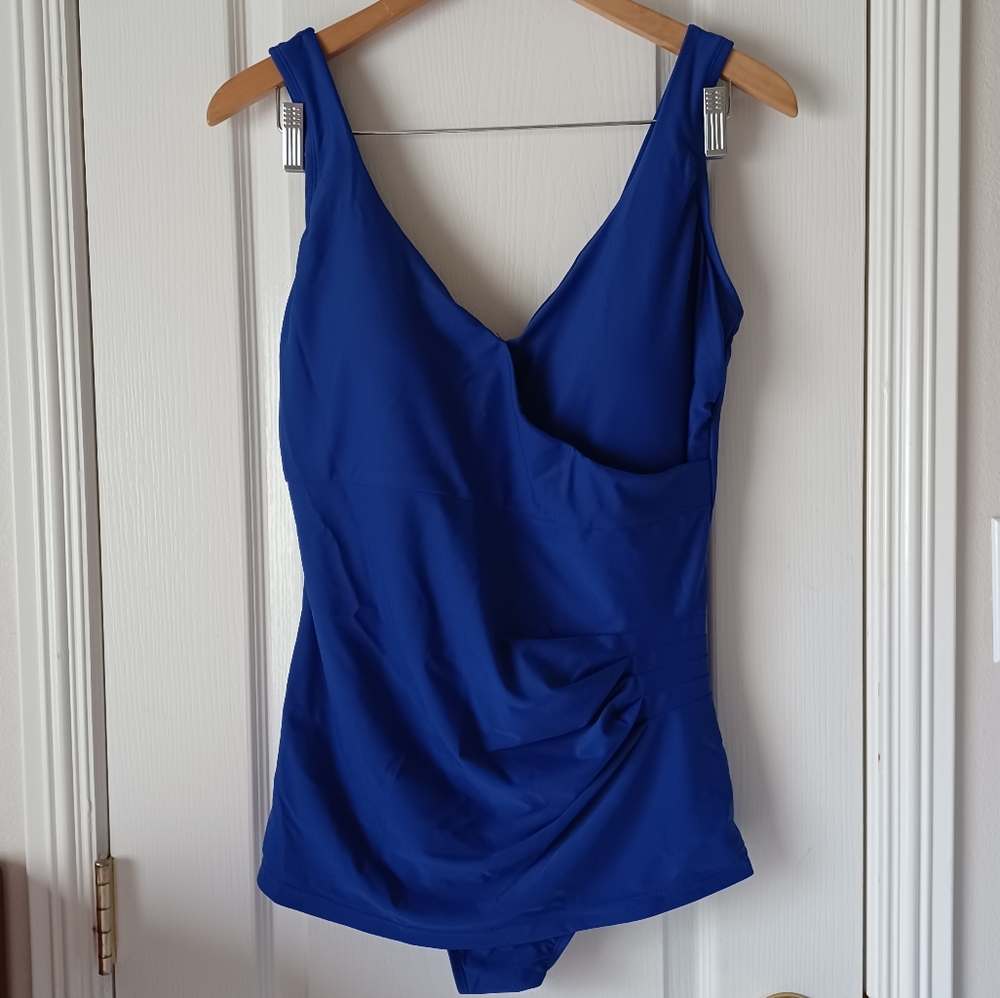 VM Swimsuit Royal Blue V neck One Piece Size 16W